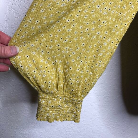 Anthropologie Blank gold pink floral off shoulder top size Small boho spring - Picture 15 of 16